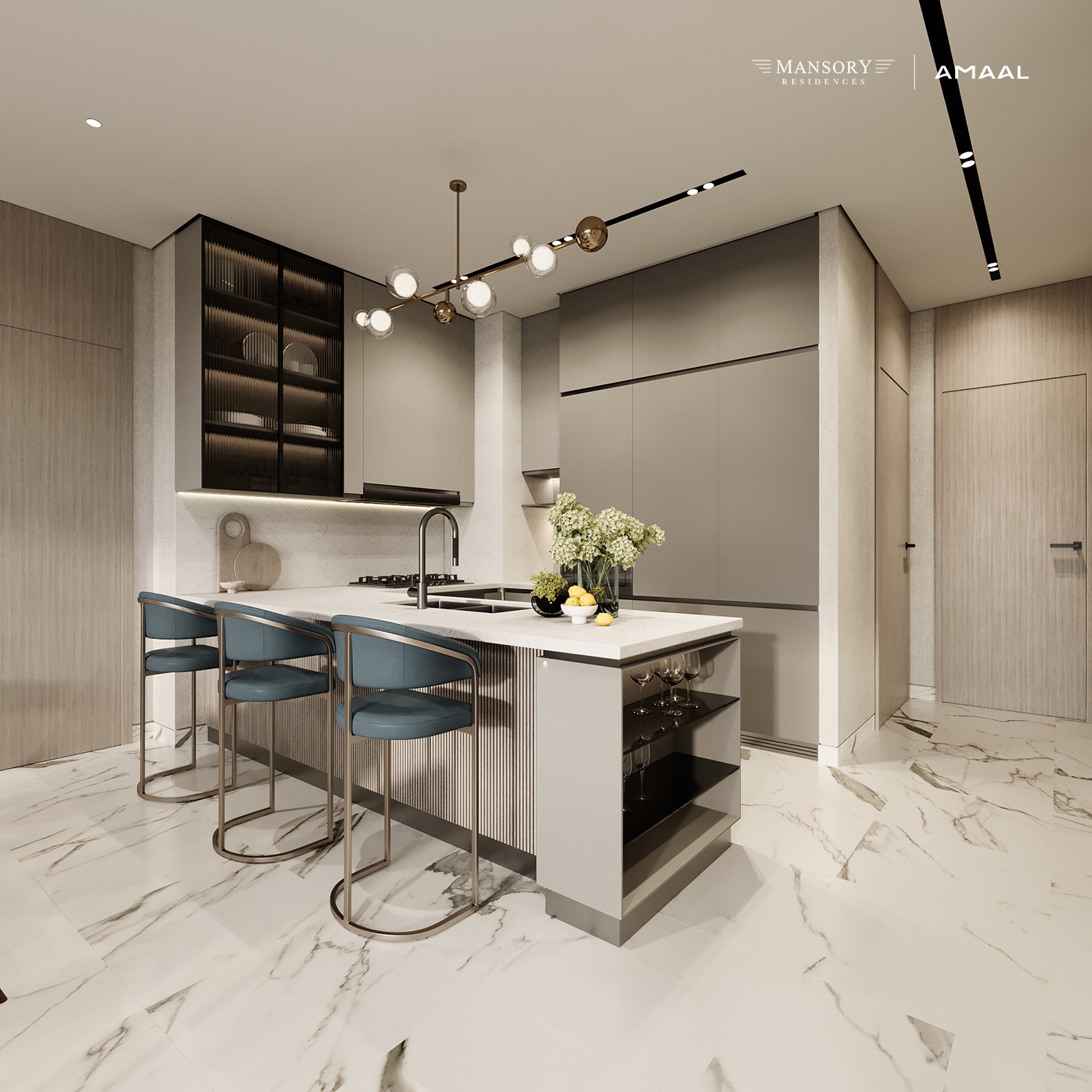 Artist impression of a duplex interior at MANSORY Residences.