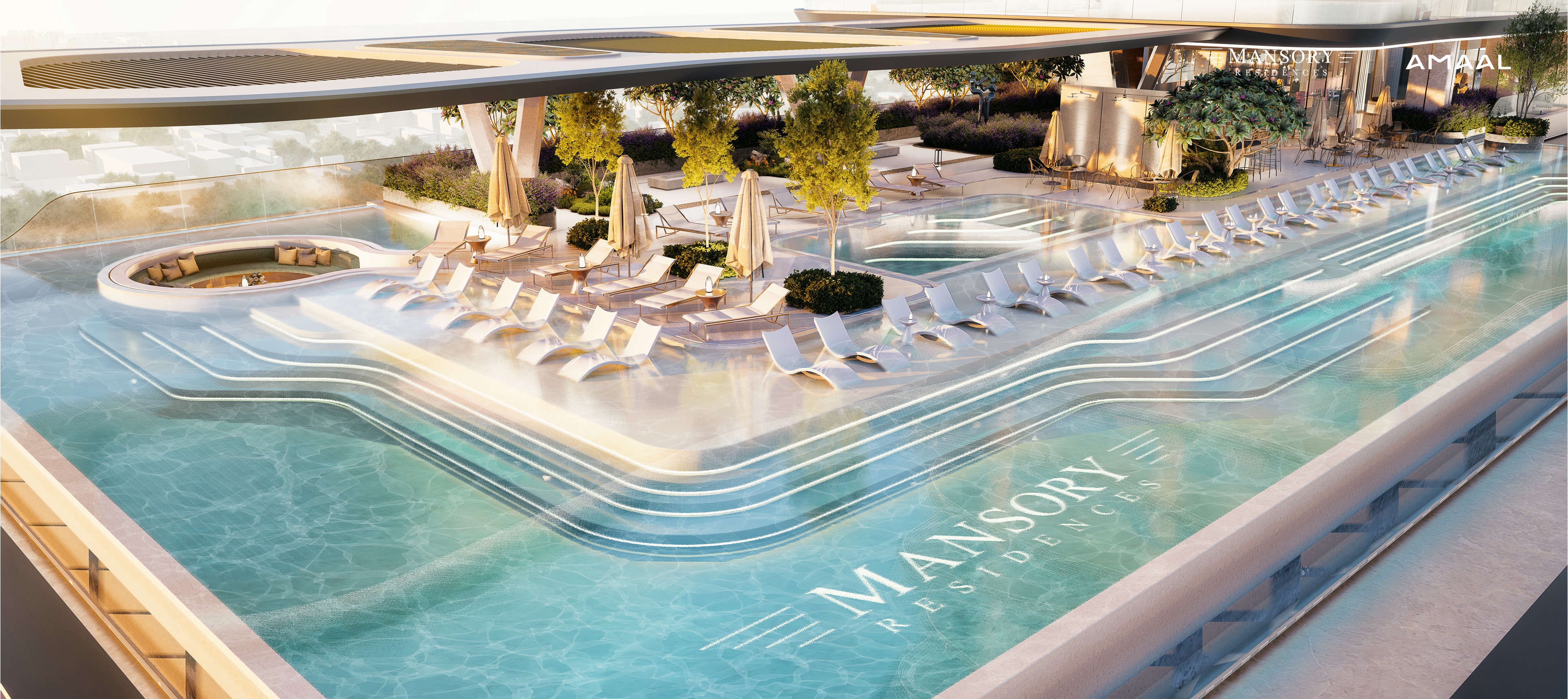 Artist impression of the sky pool at MANSORY Residences.